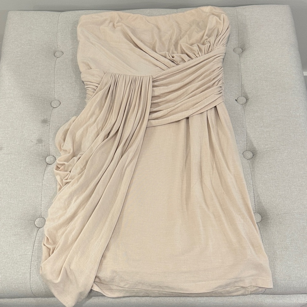 Boston Proper Strapless Cream Dress